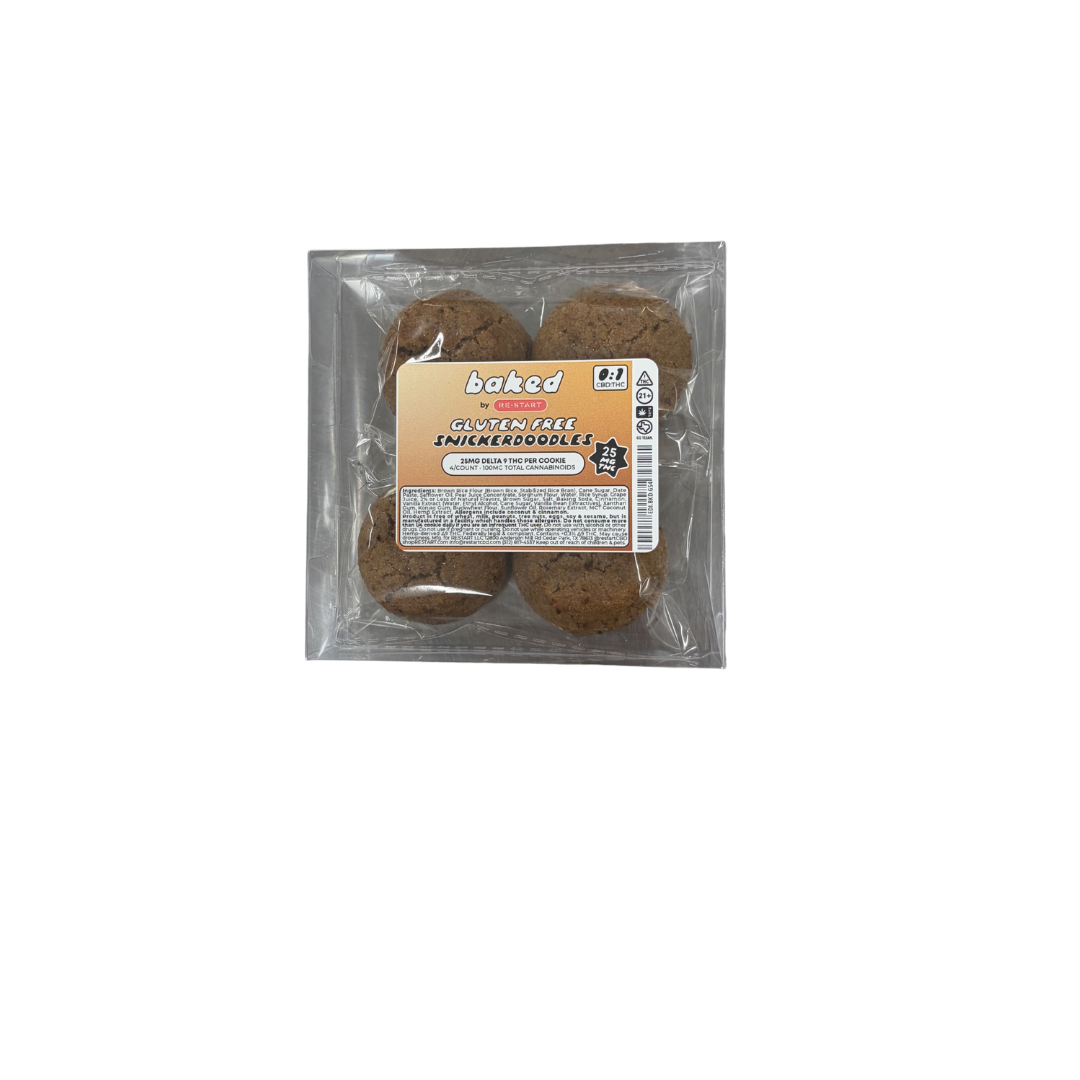 Delta 9 THC 25MG Gluten Free Snickerdoodles 4/pk